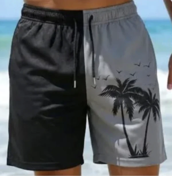 SNOD boxer_2 Black & Grey Palm-Print Swim Shorts