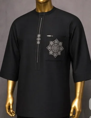 SNOD senator1 Black Senator Top with Diamond Medallion Embroidery