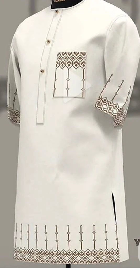 SNOD senator3 Cream Senator Top with Bronze Diamond Chain Embroidery