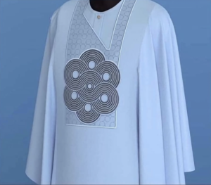 SNOD_agbada5 Ivory Agbada with Circular Rosette Embroidery